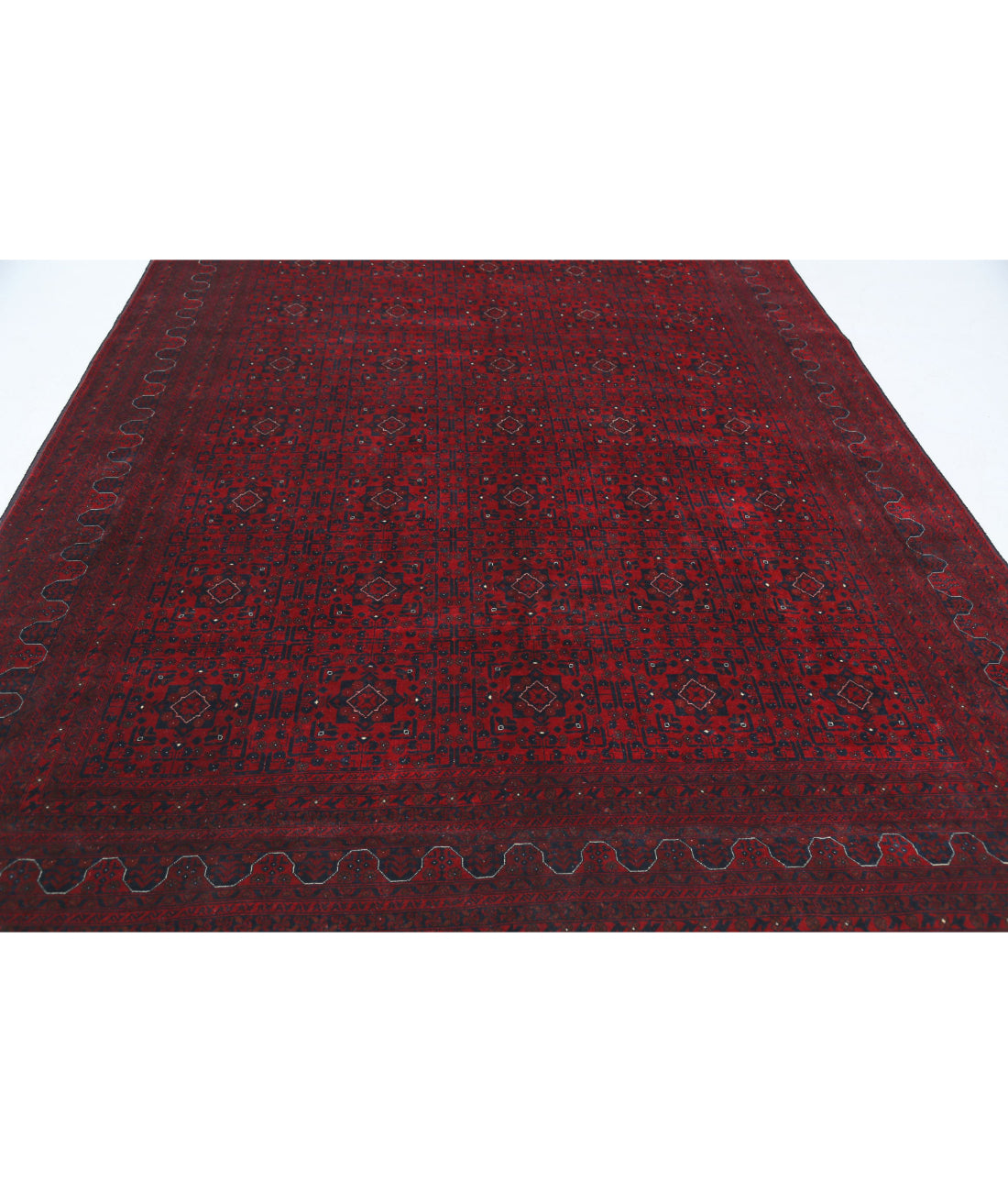 Hand Knotted Afghan Beljik Wool Rug - 8'2'' x 10'10'' 8'2'' x 10'10'' (245 X 325) / Red / Red