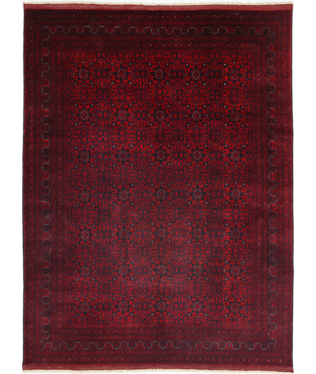 Hand Knotted Afghan Beljik Wool Rug - 8'2'' x 10'10''