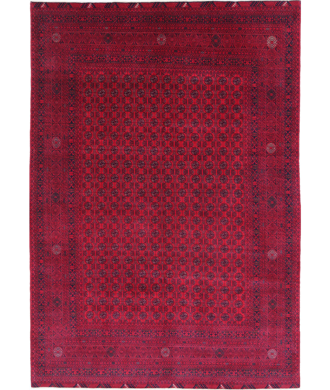 Hand Knotted Afghan Beljik Wool Rug - 6&#39;6&#39;&#39; x 9&#39;3&#39;&#39; 6&#39;6&#39;&#39; x 9&#39;3&#39;&#39; (195 X 278) / Red / Red