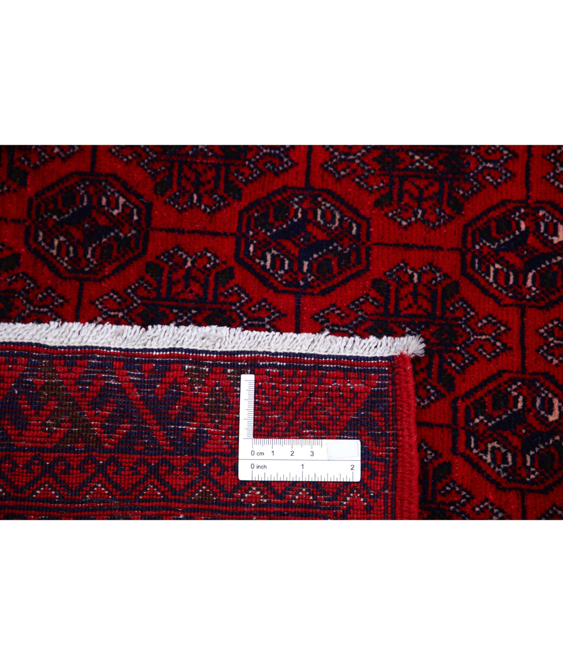 Hand Knotted Afghan Beljik Wool Rug - 6'6'' x 9'6'' 6'6'' x 9'6'' (195 X 285) / Red / Red