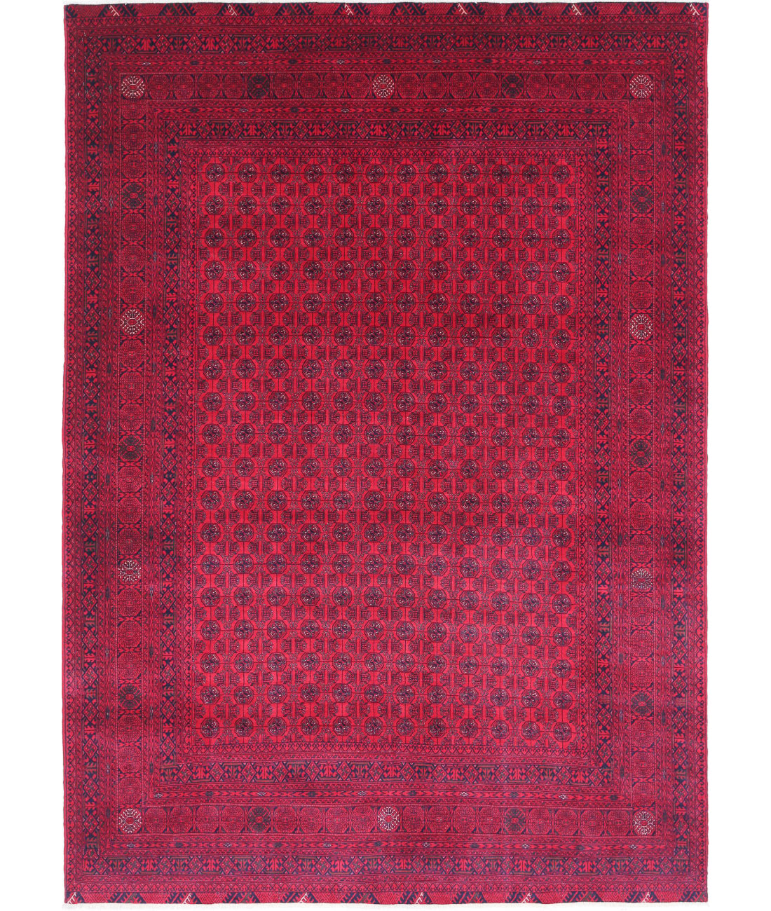 Hand Knotted Afghan Beljik Wool Rug - 6'4'' x 9'3''