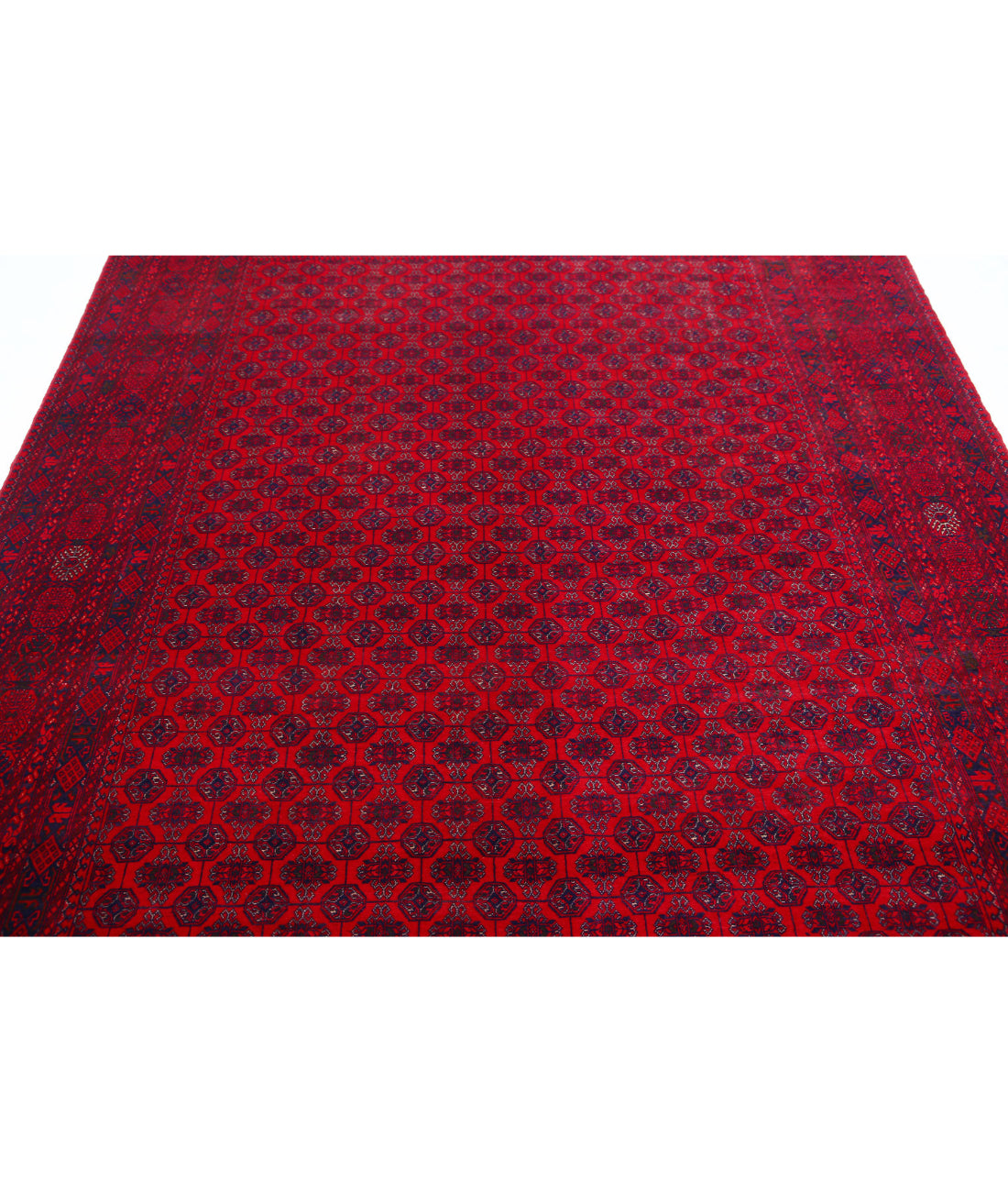 Hand Knotted Afghan Beljik Wool Rug - 6'5'' x 9'7'' 6'5'' x 9'7'' (193 X 288) / Red / Red