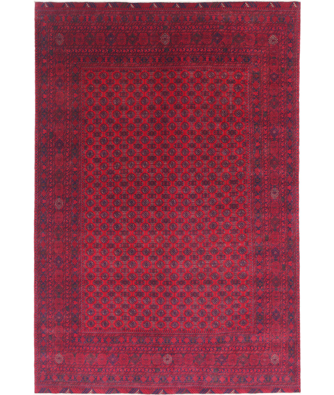 Hand Knotted Afghan Beljik Wool Rug - 6'5'' x 9'7''