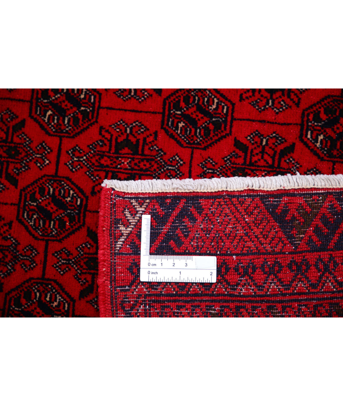 Hand Knotted Afghan Beljik Wool Rug - 6'6'' x 9'6'' 6'6'' x 9'6'' (195 X 285) / Red / Red