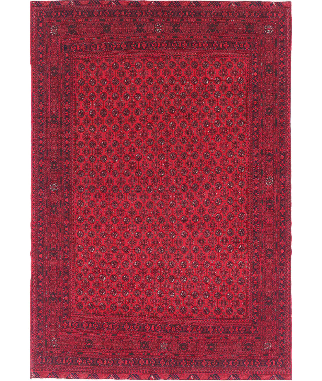 Hand Knotted Afghan Beljik Wool Rug - 6&#39;6&#39;&#39; x 9&#39;6&#39;&#39; 6&#39;6&#39;&#39; x 9&#39;6&#39;&#39; (195 X 285) / Red / Red