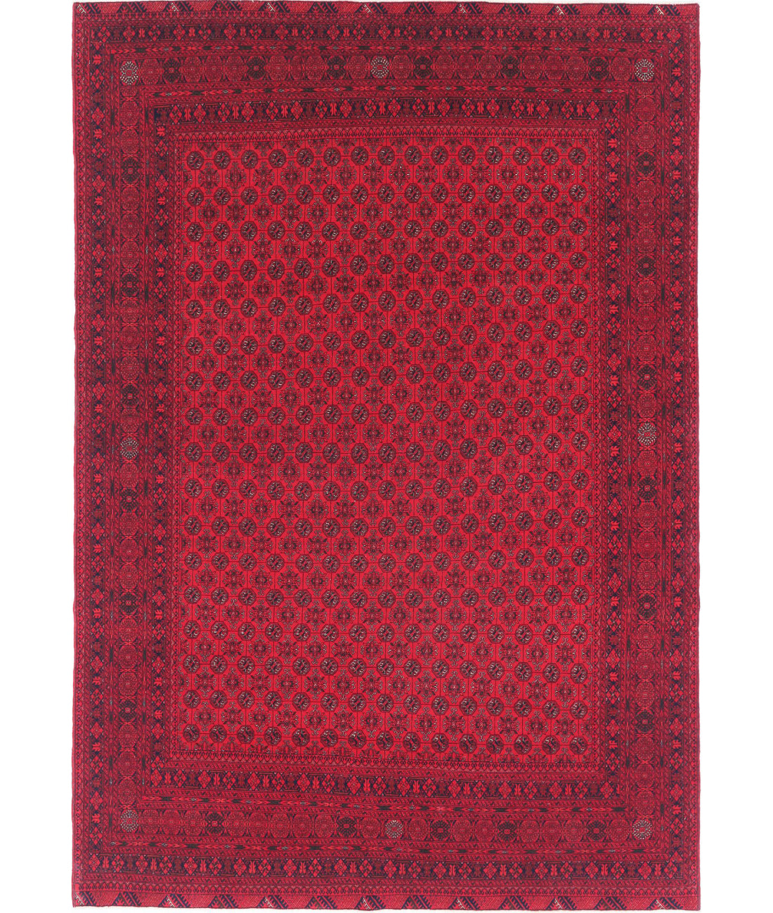 Hand Knotted Afghan Beljik Wool Rug - 6&#39;6&#39;&#39; x 9&#39;6&#39;&#39;