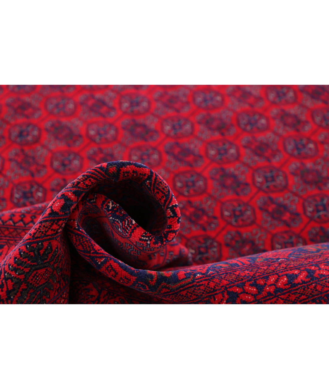 Hand Knotted Afghan Beljik Wool Rug - 6'5'' x 9'6'' 6'5'' x 9'6'' (193 X 285) / Red / Red