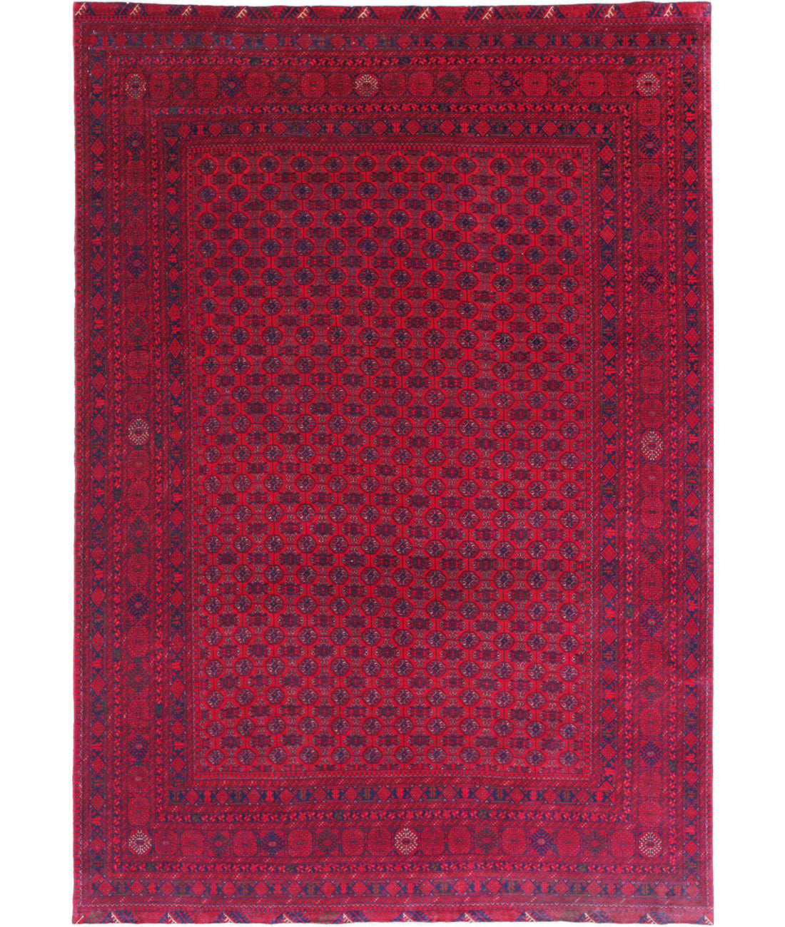 Hand Knotted Afghan Beljik Wool Rug - 6'5'' x 9'6''