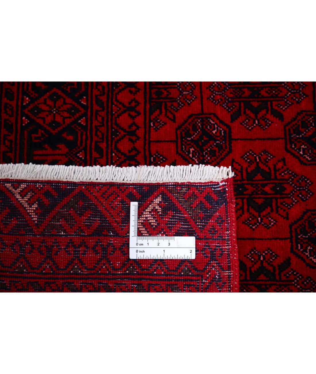 Hand Knotted Afghan Beljik Wool Rug - 6'6'' x 9'3'' 6'6'' x 9'3'' (195 X 278) / Red / Red