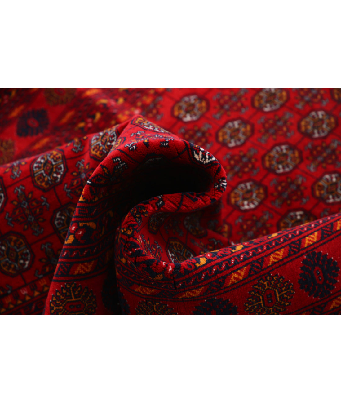 Hand Knotted Afghan Beljik Wool Rug - 3'11'' x 6'6'' 3'11'' x 6'6'' (118 X 195) / Red / Ivory