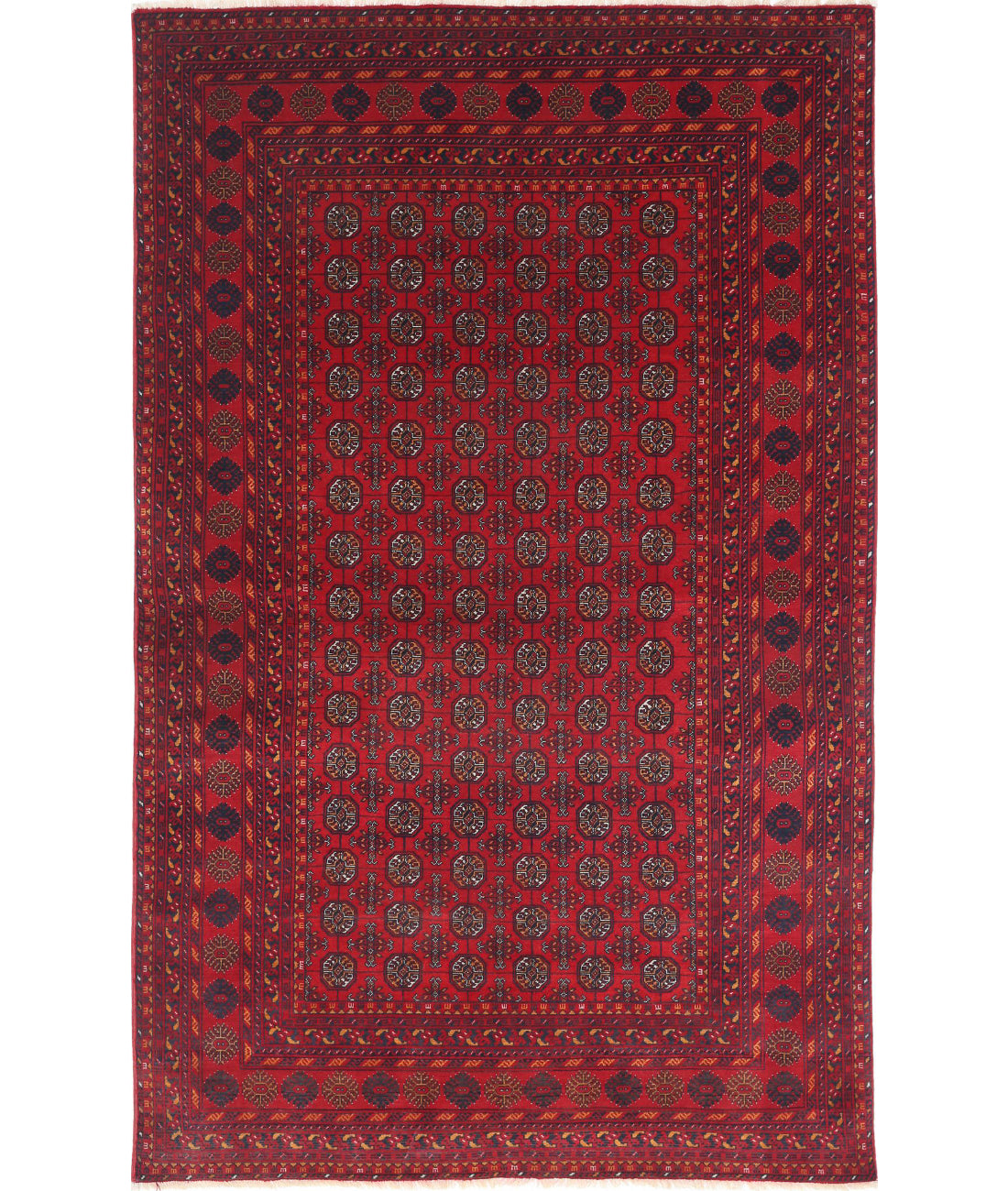 Hand Knotted Afghan Beljik Wool Rug - 3'11'' x 6'6''