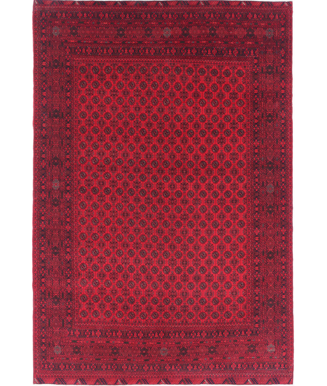 Hand Knotted Afghan Beljik Wool Rug - 6'6'' x 9'6''