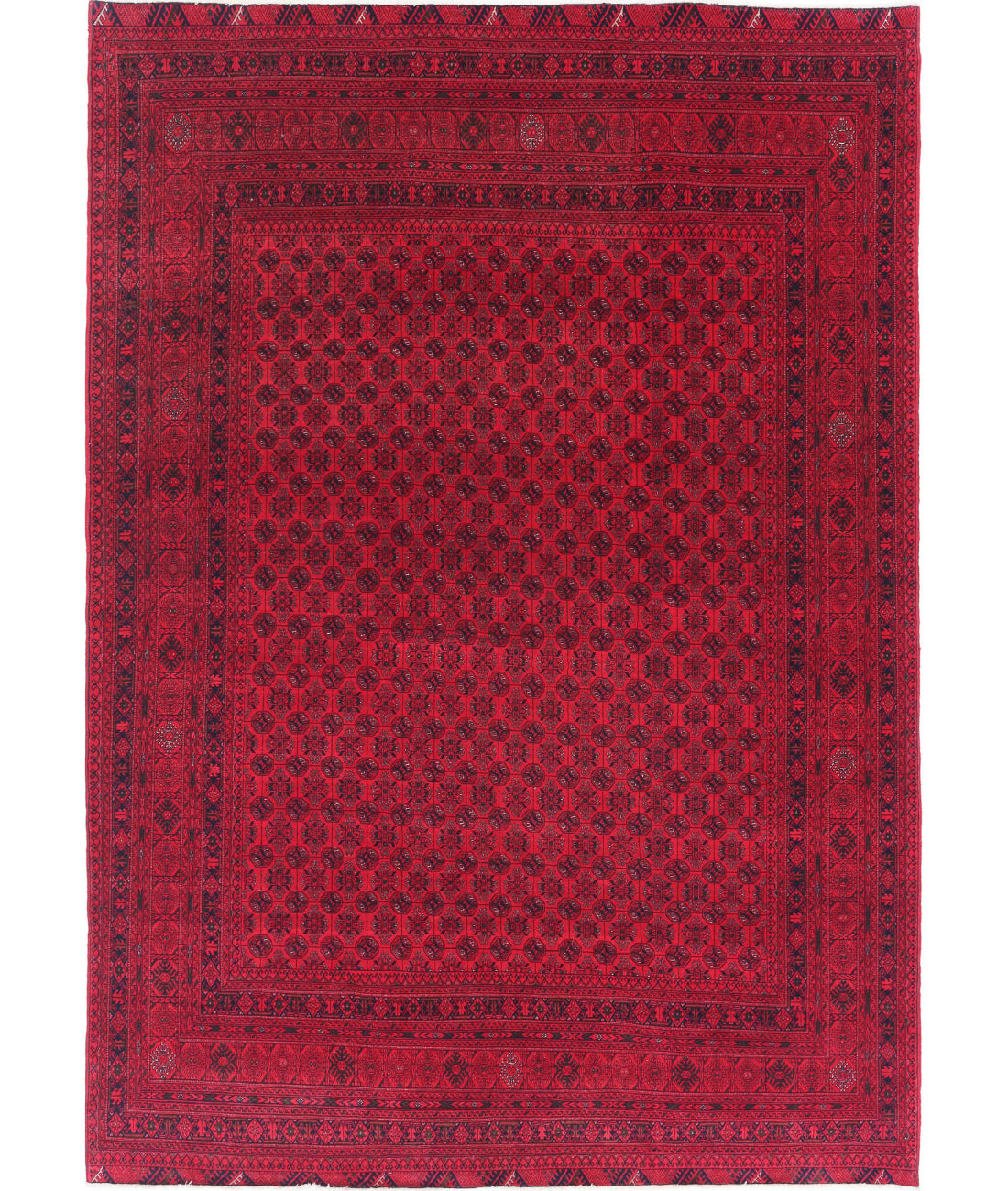 Hand Knotted Afghan Beljik Wool Rug - 6'6'' x 9'5''