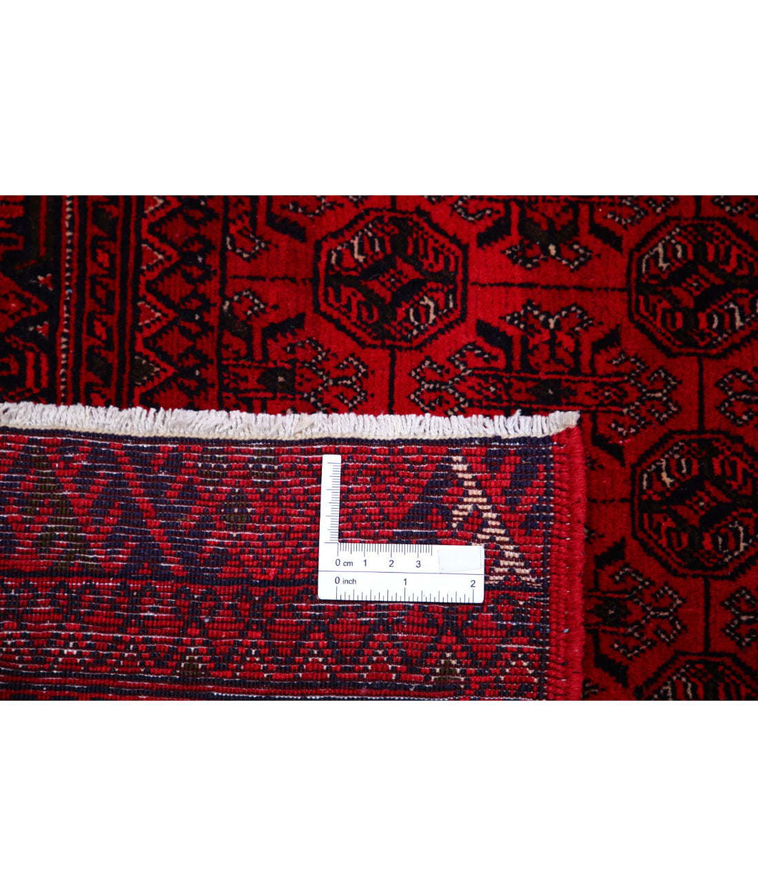 Hand Knotted Afghan Beljik Wool Rug - 6'5'' x 9'5'' 6'5'' x 9'5'' (193 X 283) / Red / Red