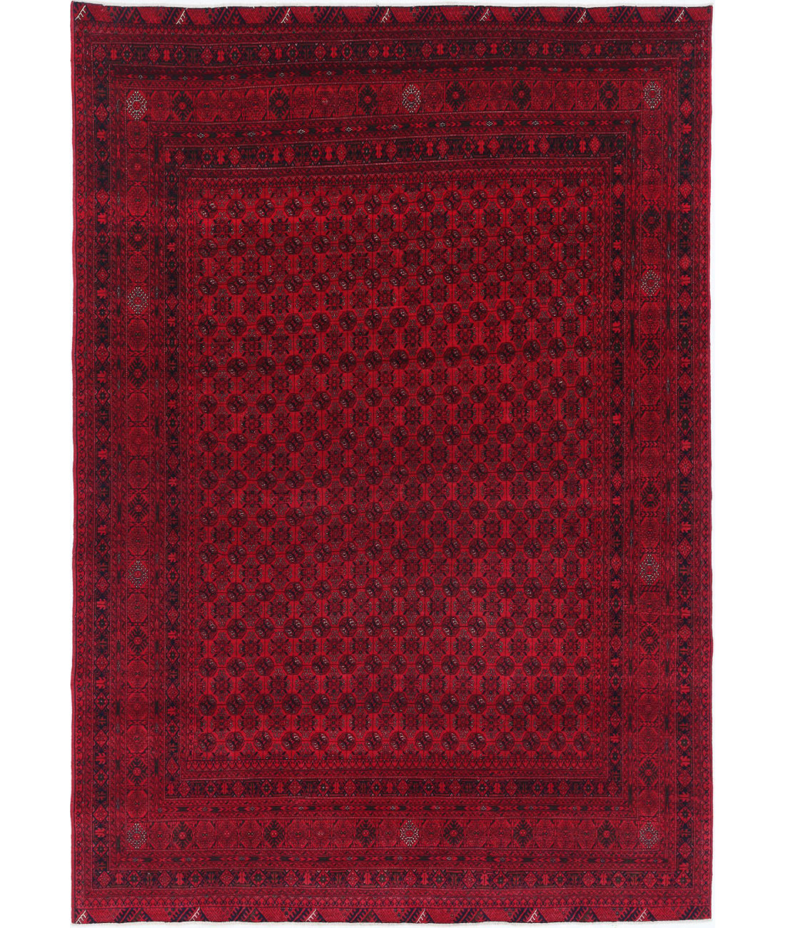 Hand Knotted Afghan Beljik Wool Rug - 6'5'' x 9'5''