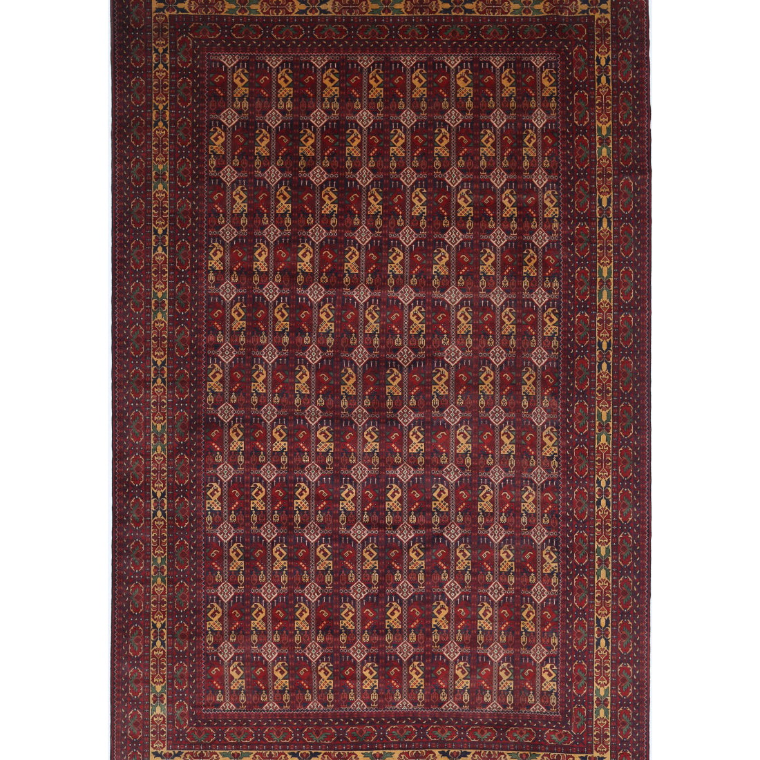 Alfombra de lana Khamyab afgana anudada a mano - 9'6'' x 15'6''