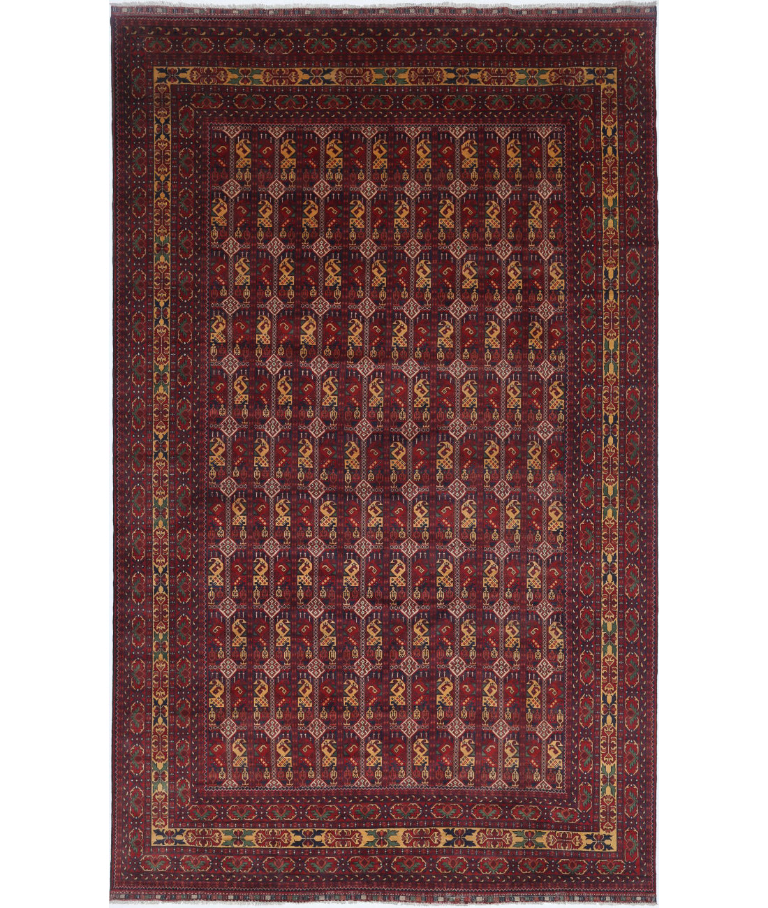 Alfombra de lana Khamyab afgana anudada a mano - 9'6'' x 15'6''