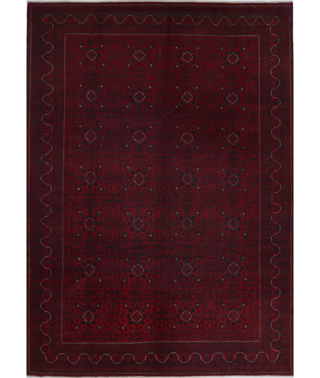 Hand Knotted Afghan Khamyab Wool Rug - 8'0'' x 11'6''