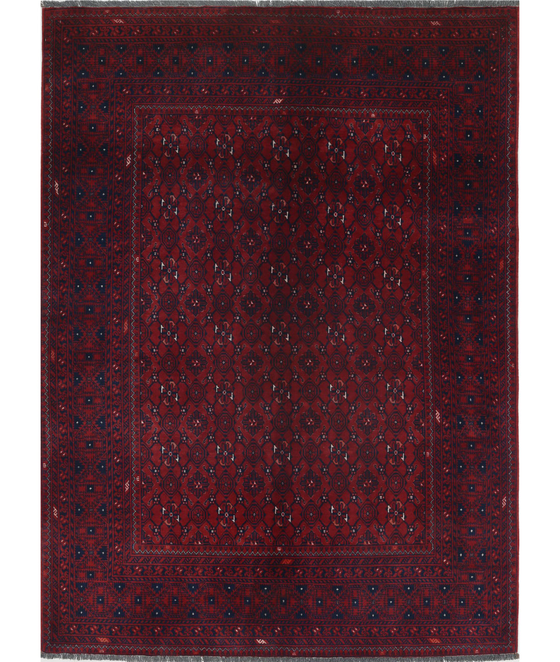 Hand Knotted Afghan Khamyab Wool Rug - 5'0'' x 6'10''