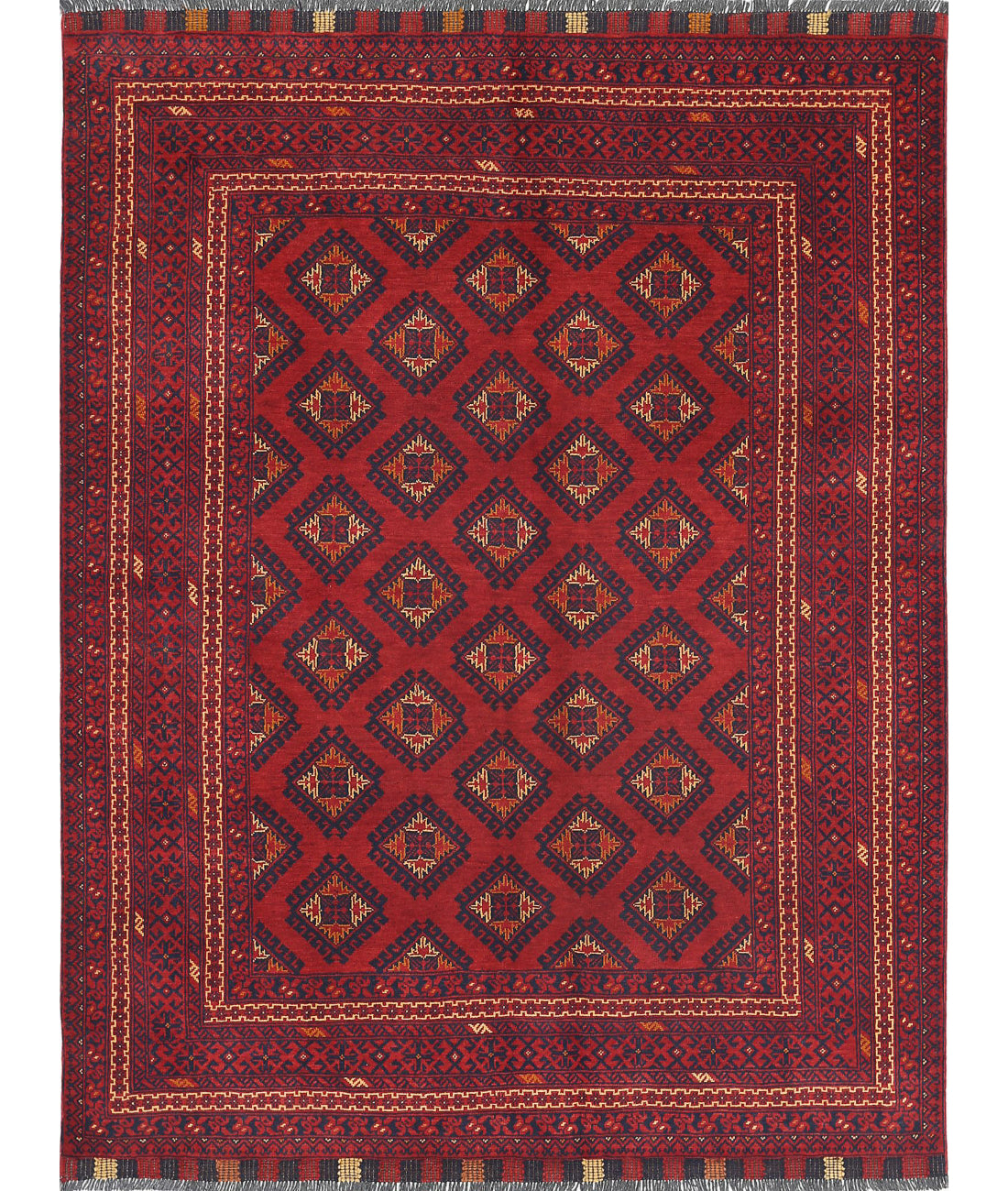 Hand Knotted Afghan Khamyab Wool Rug - 5'0'' x 6'4''