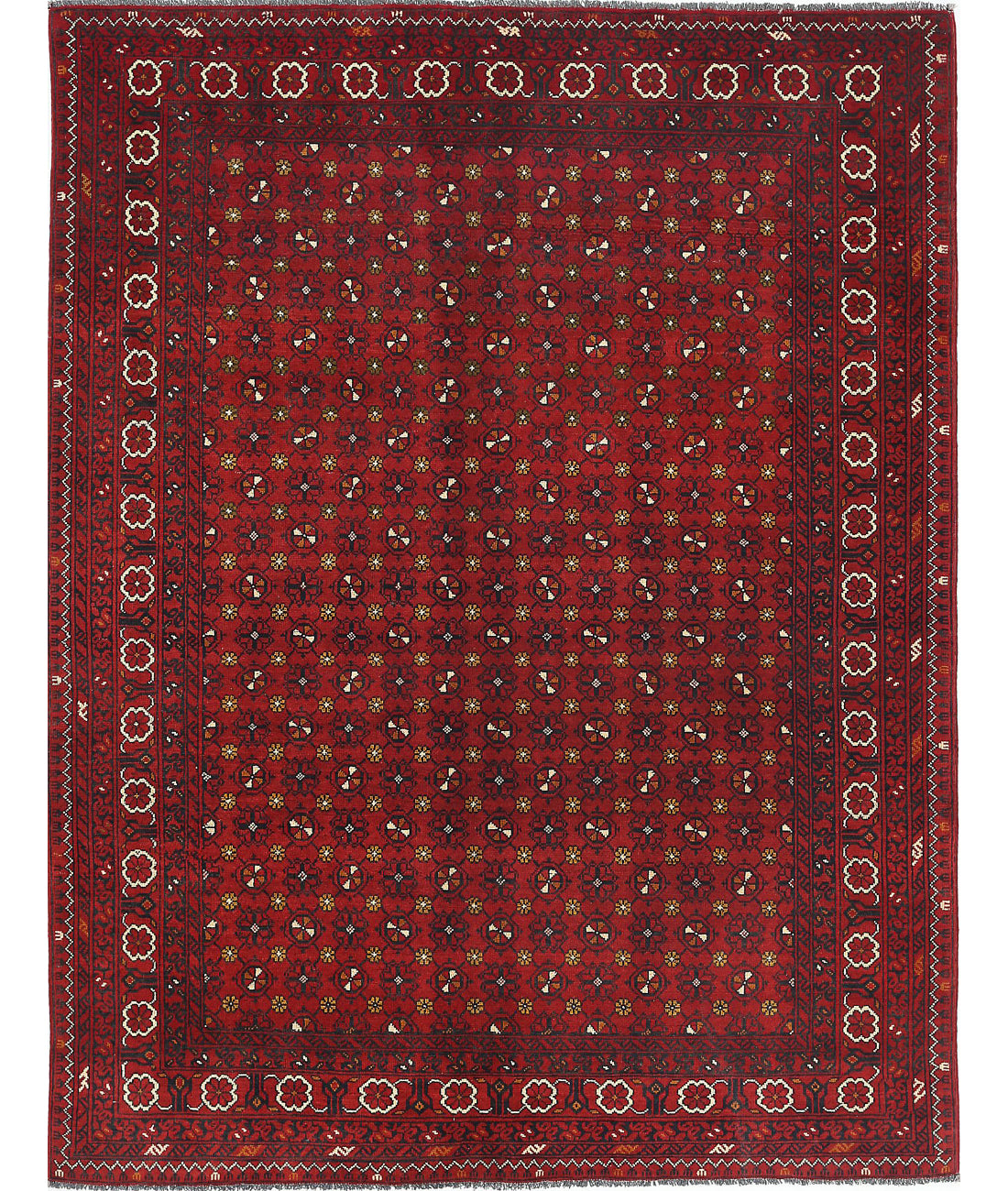 Hand Knotted Afghan Khamyab Wool Rug - 4'10'' x 6'3''