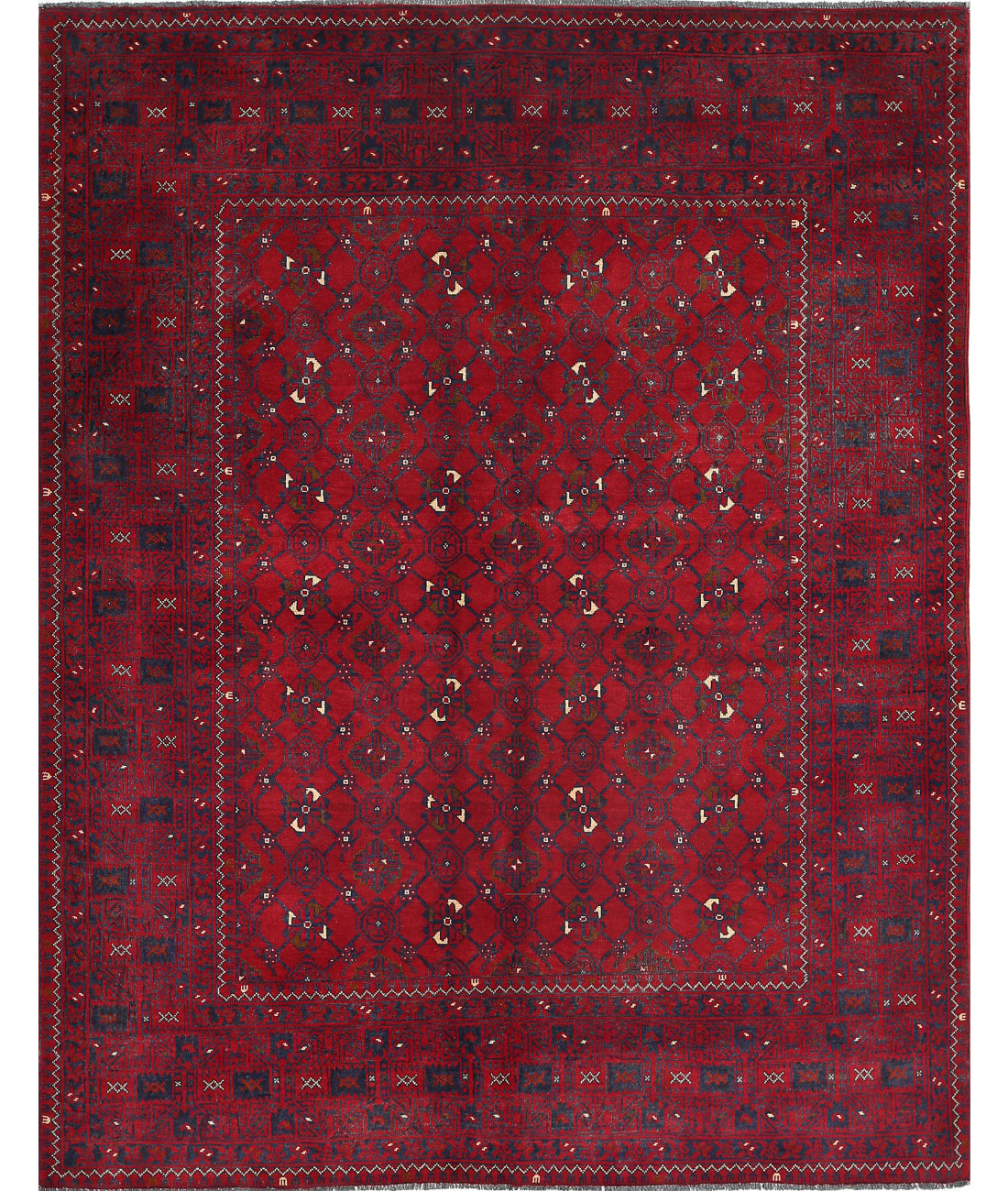 Hand Knotted Afghan Khamyab Wool Rug - 5'0'' x 6'5''