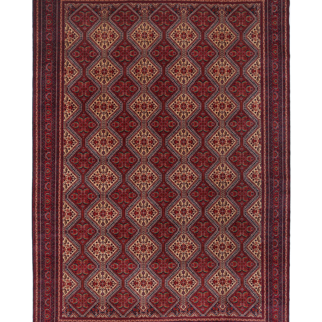 Hand Knotted Afghan Khamyab Wool Rug - 12'10'' x 18'8''
