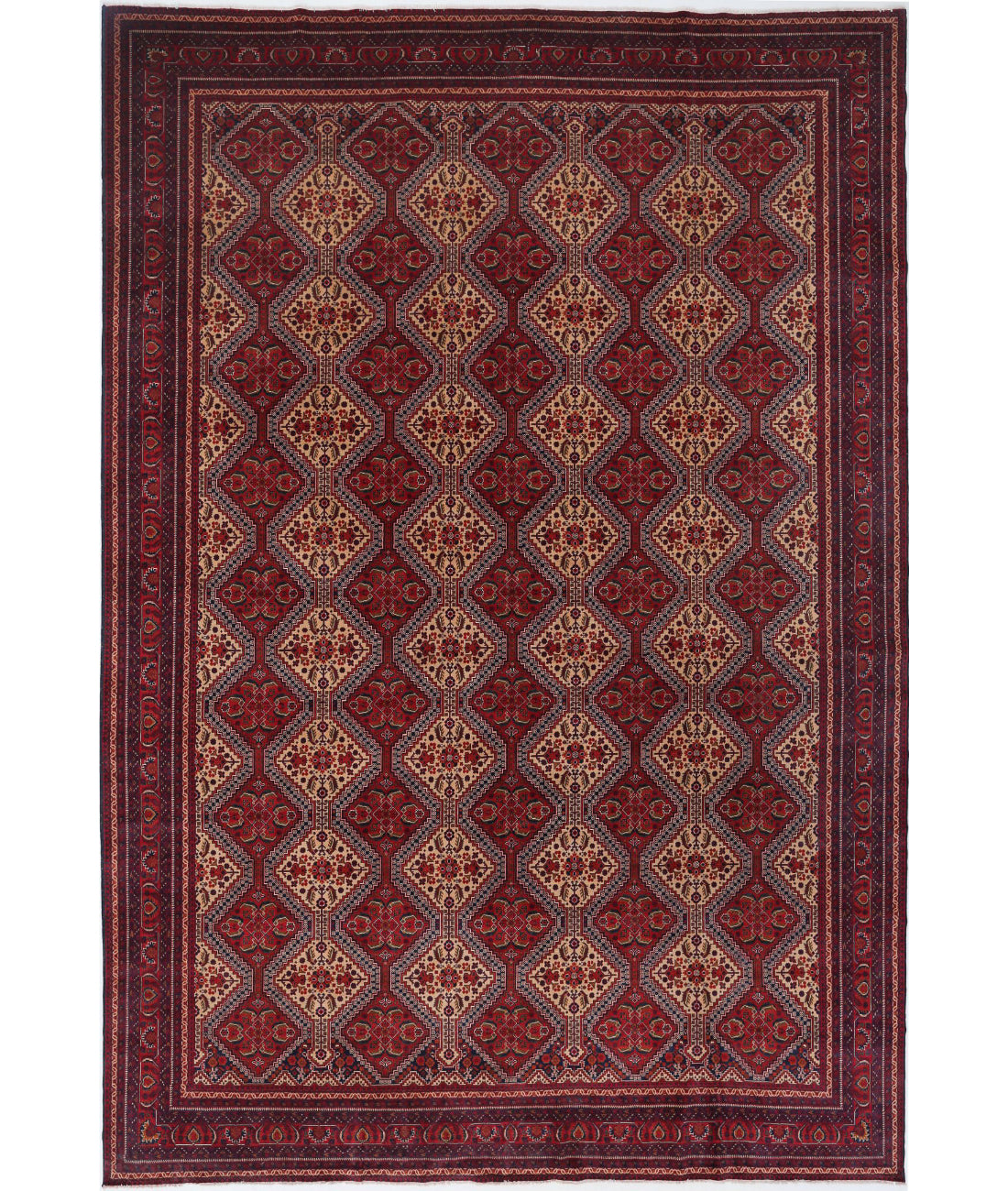 Hand Knotted Afghan Khamyab Wool Rug - 12'10'' x 18'8''