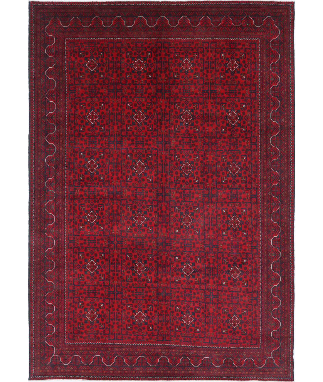 Hand Knotted Afghan Khamyab Wool Rug - 8'0'' x 11'6''