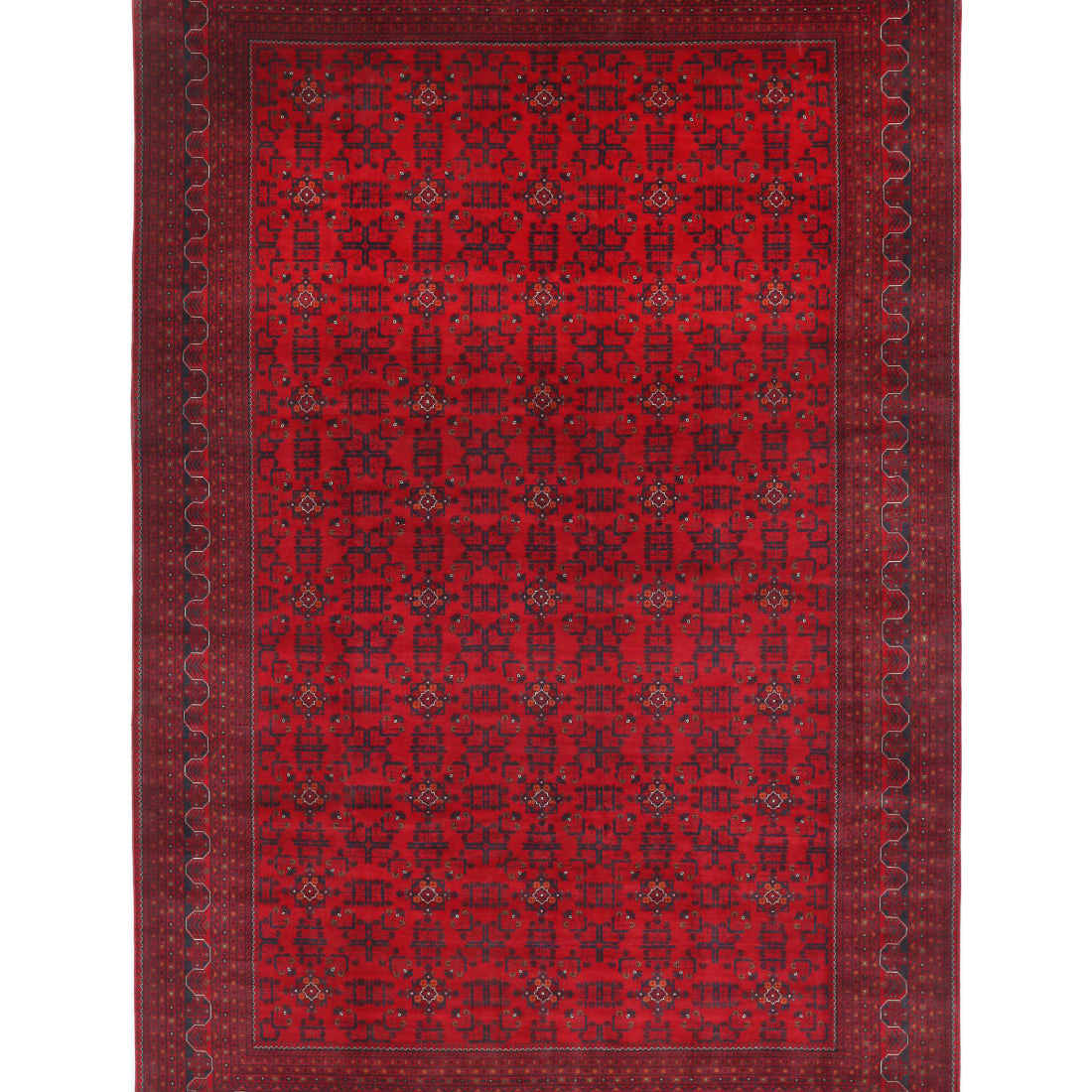 Alfombra de lana Khamyab afgana anudada a mano - 9'9'' x 15'4''