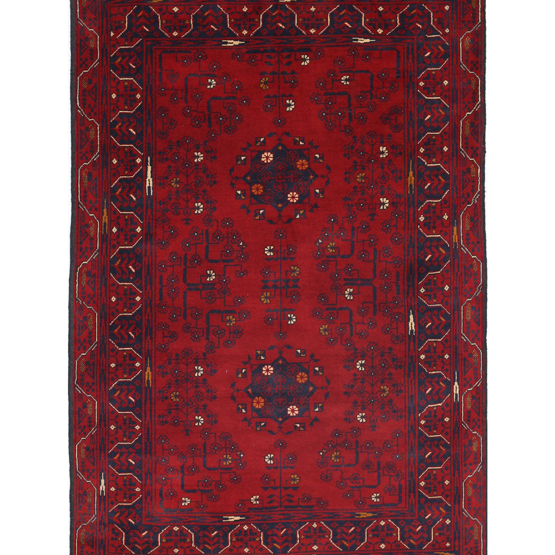 Hand Knotted Afghan Khamyab Wool Rug - 3'1'' x 4'10''