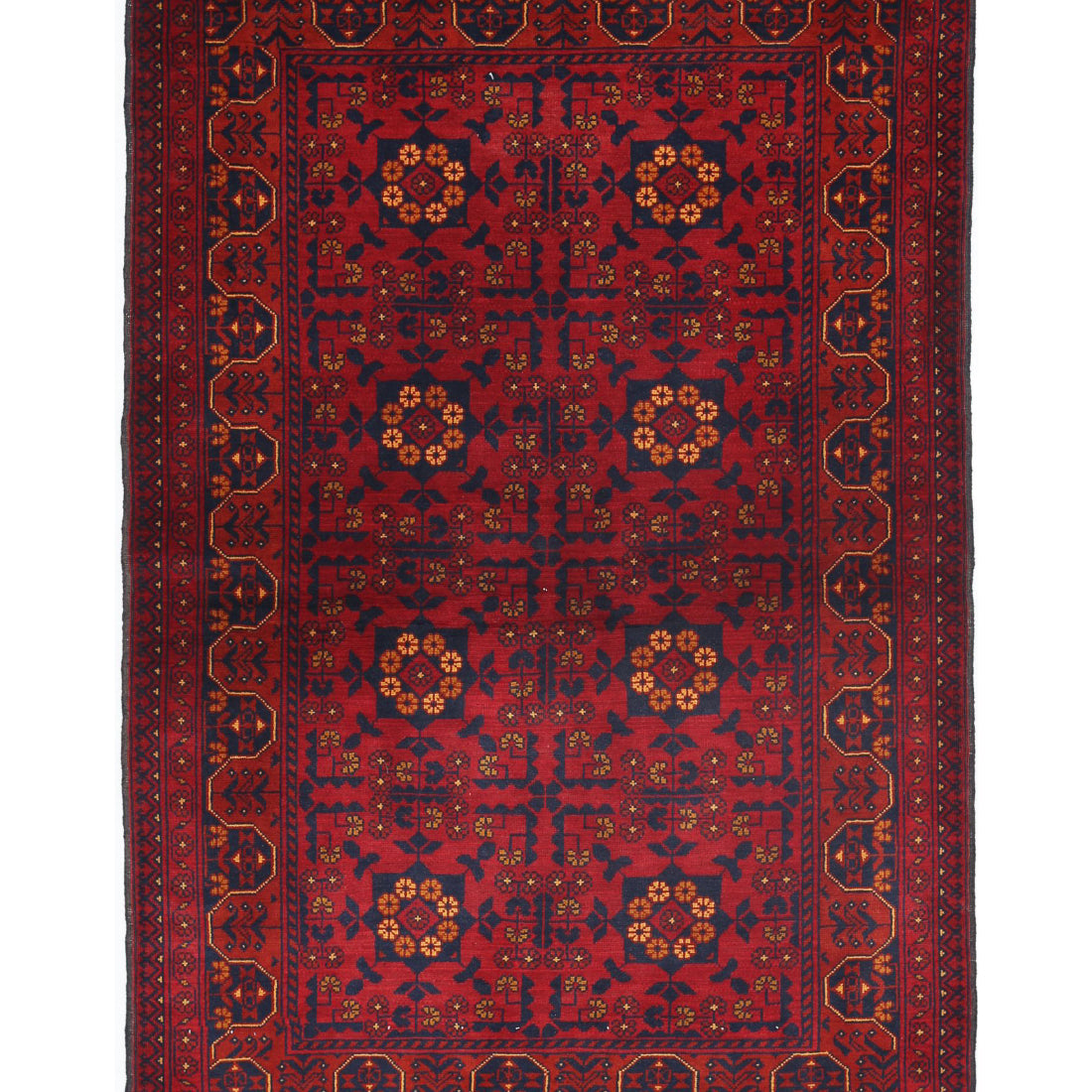 Alfombra de lana Khamyab afgana anudada a mano - 3'3'' x 5'0''