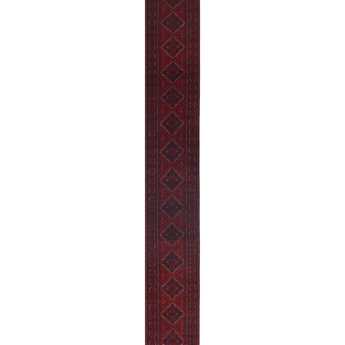 Hand Knotted Afghan Khamyab Wool Rug - 2'8'' x 24'9''