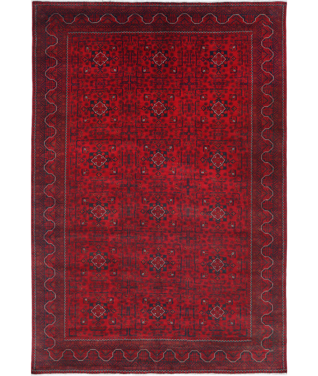 Hand Knotted Afghan Khamyab Wool Rug - 6'6'' x 9'7''