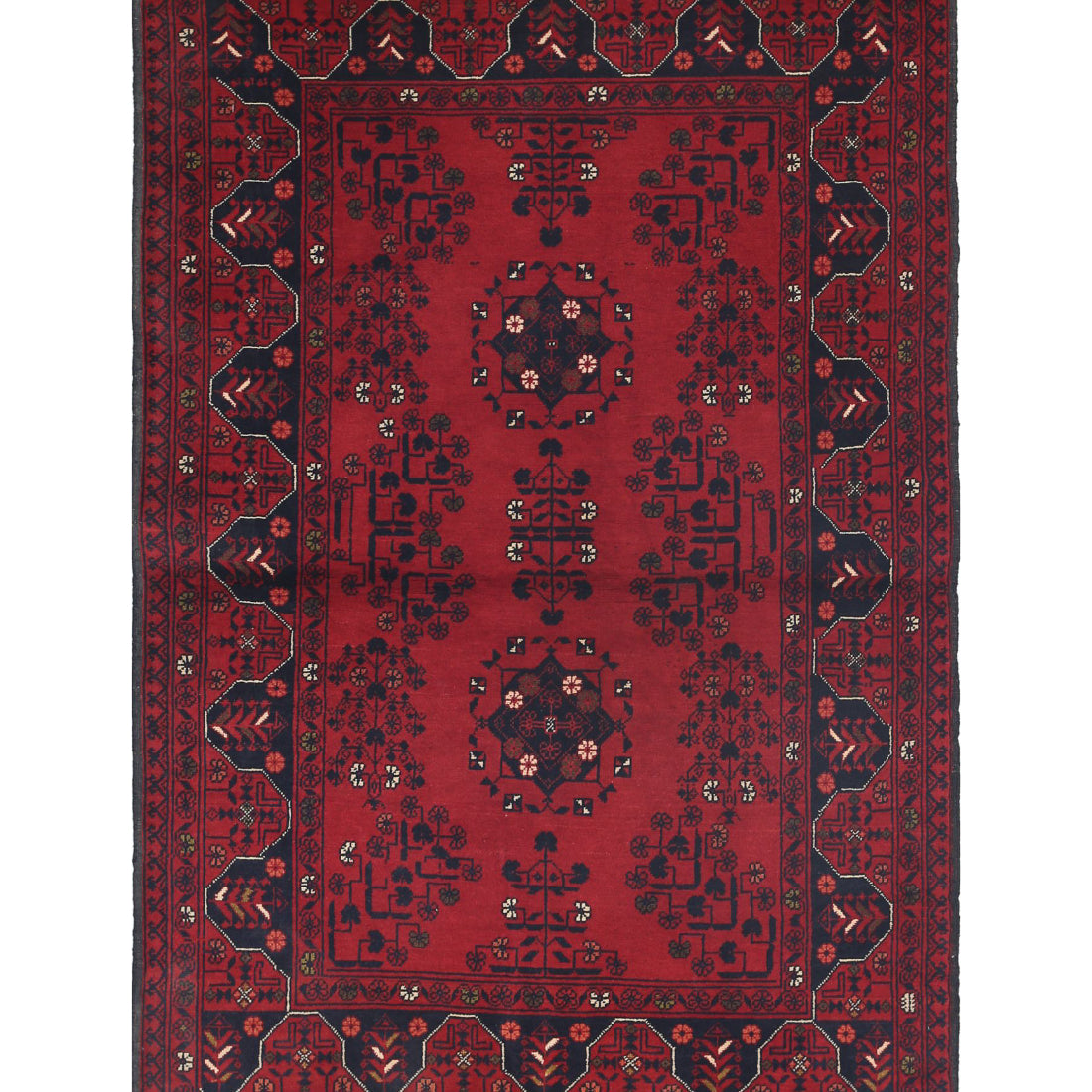 Alfombra de lana Khamyab afgana anudada a mano - 3'3'' x 5'0''