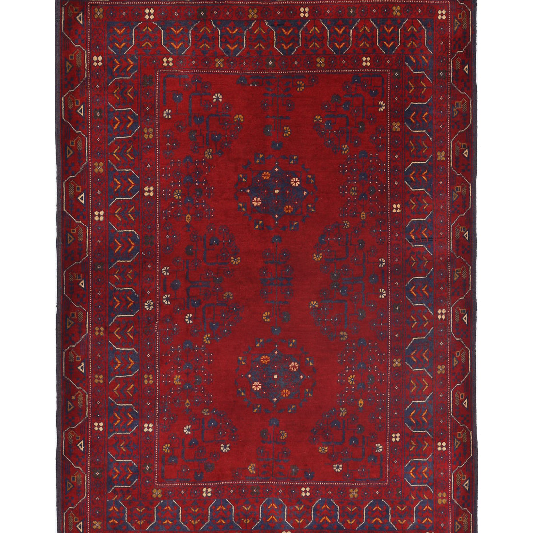 Alfombra de lana Khamyab afgana anudada a mano - 3'3'' x 4'10''