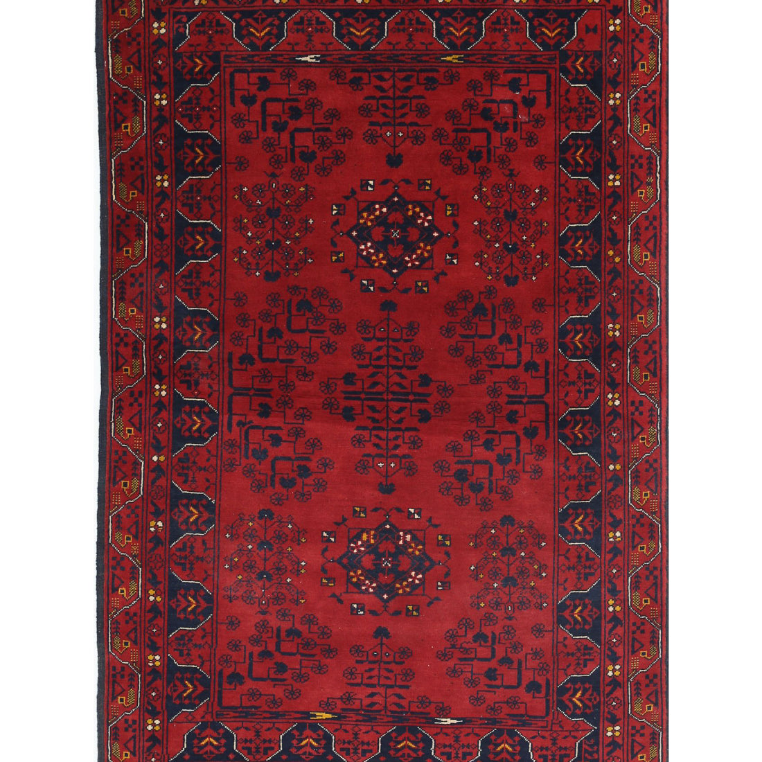 Alfombra de lana Khamyab afgana anudada a mano - 3'1'' x 5'0''