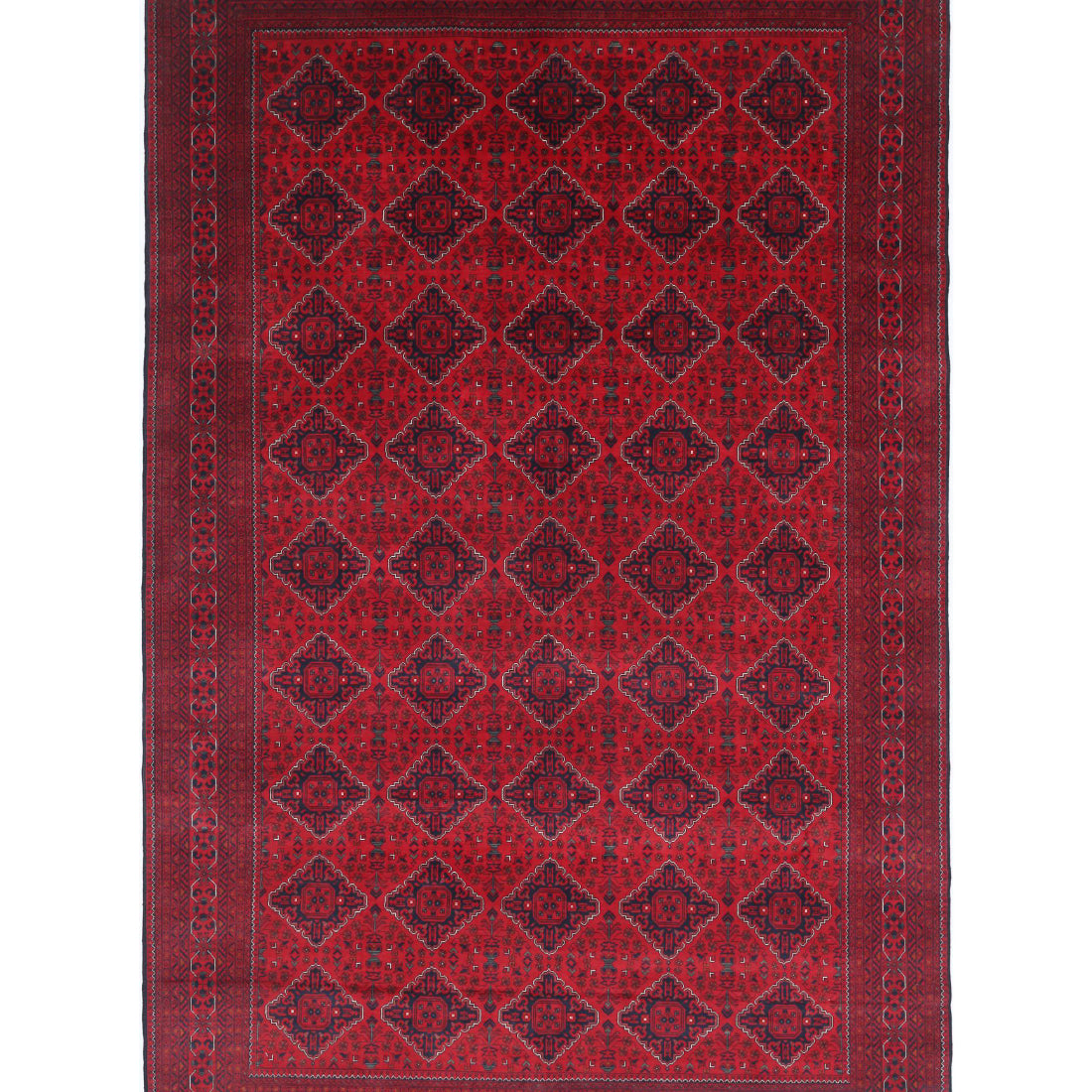 Hand Knotted Afghan Khamyab Wool Rug - 9'7'' x 15'4''