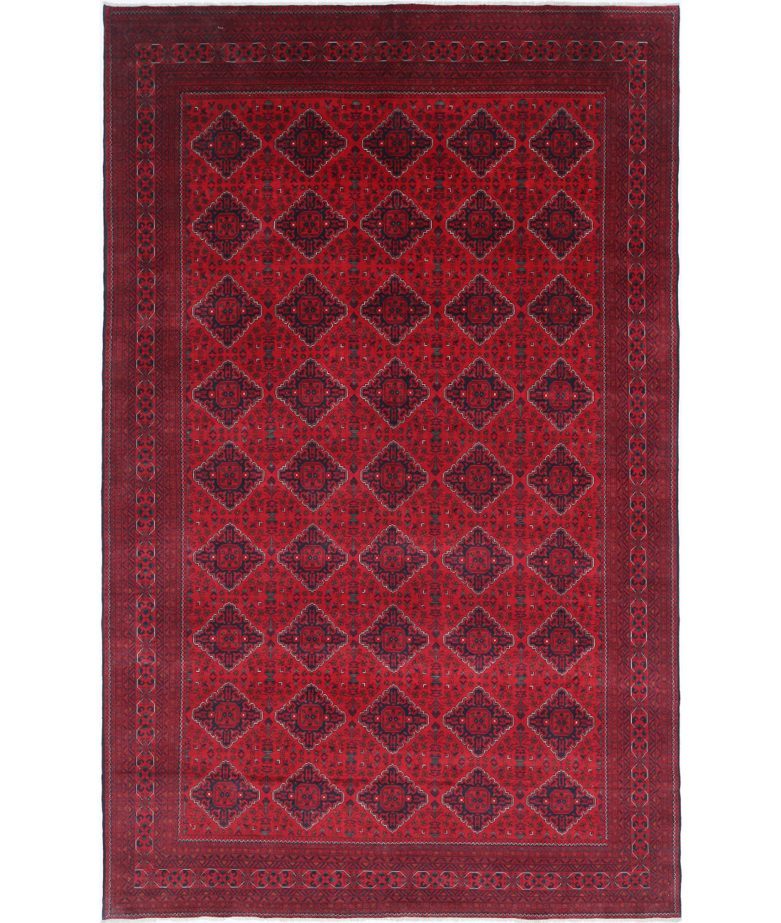 Hand Knotted Afghan Khamyab Wool Rug - 9'7'' x 15'4''