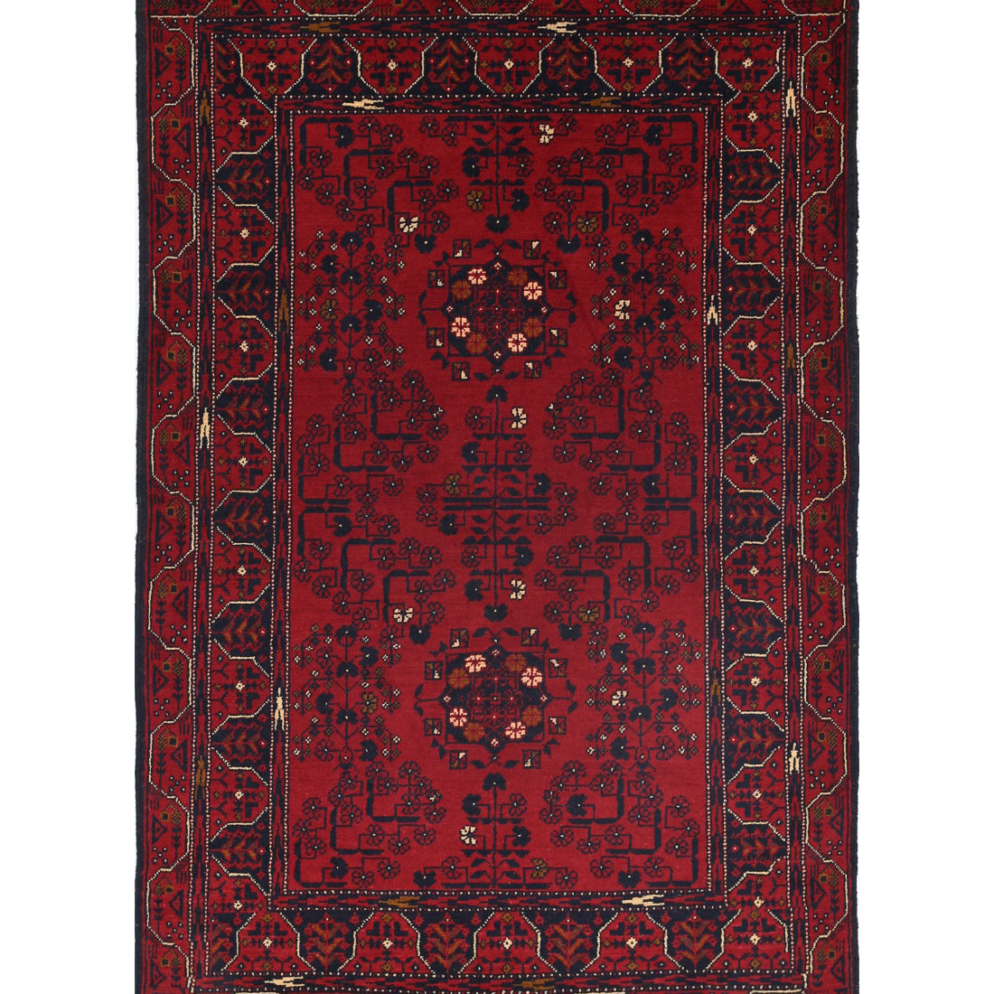Hand Knotted Afghan Khamyab Wool Rug - 3'0'' x 4'10''