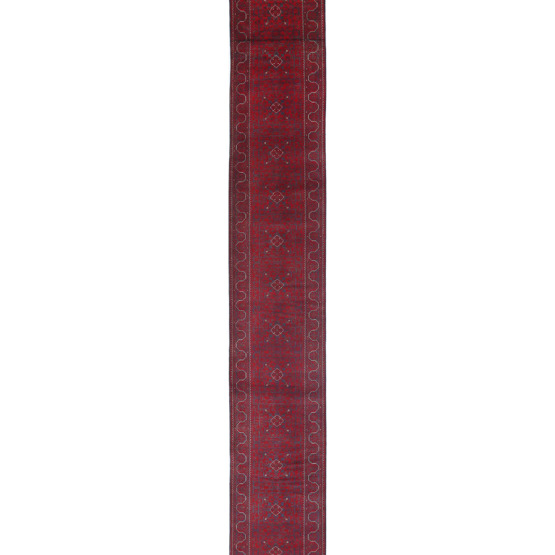 Alfombra de lana Khamyab afgana anudada a mano - 2'8'' x 22'7''