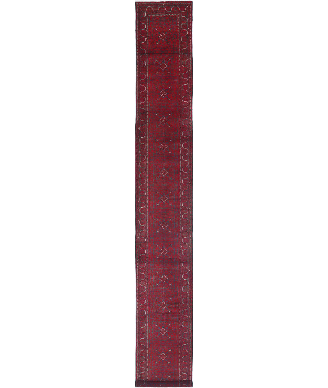 Alfombra de lana Khamyab afgana anudada a mano - 2'8'' x 22'7''