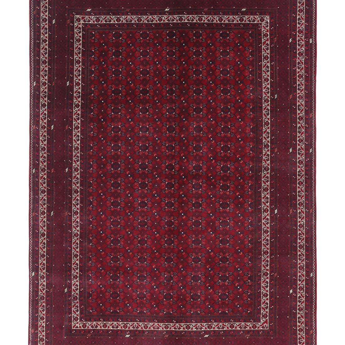 Alfombra de lana Khamyab afgana anudada a mano - 6'7'' x 9'6''