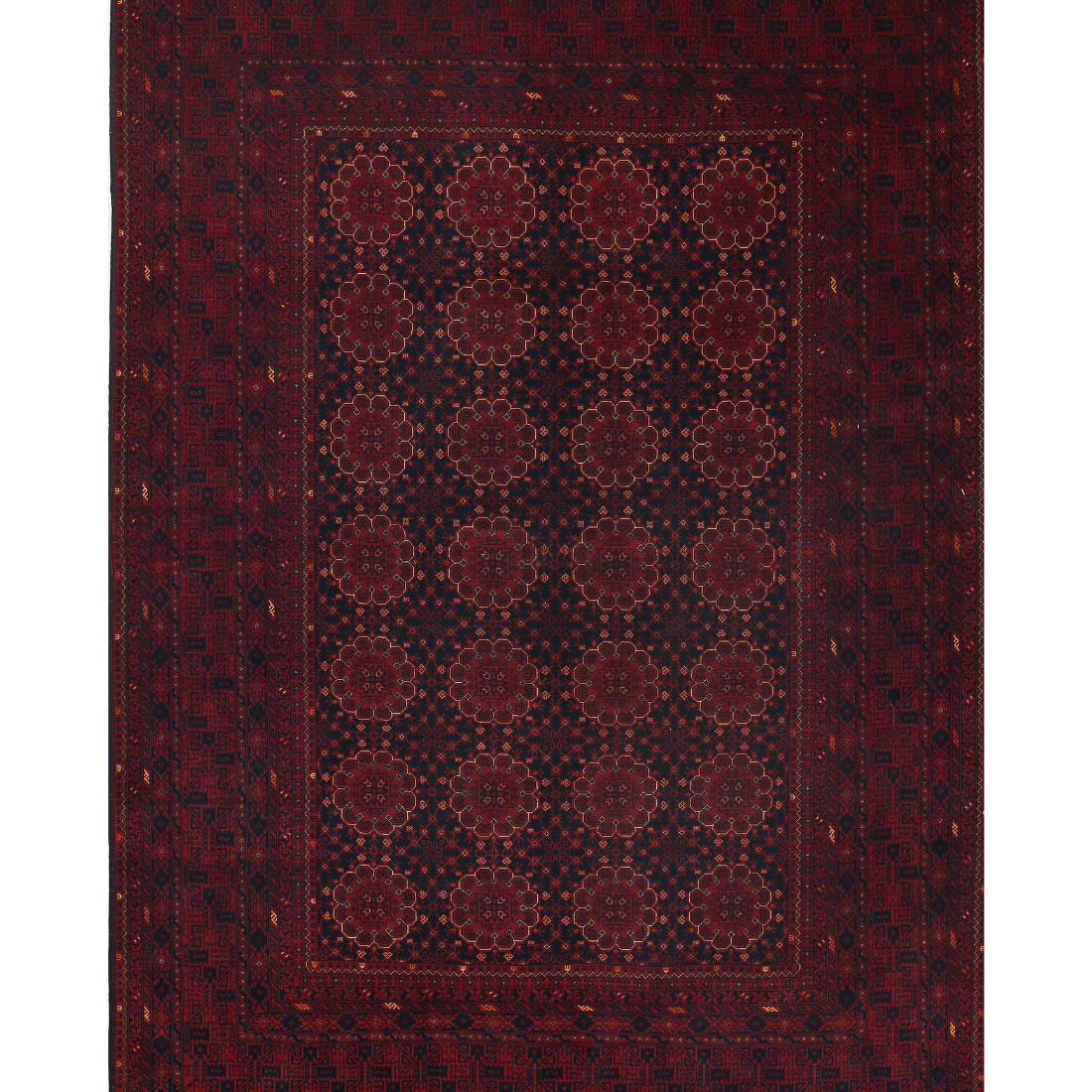 Hand Knotted Afghan Khamyab Wool Rug - 6'8'' x 9'8''