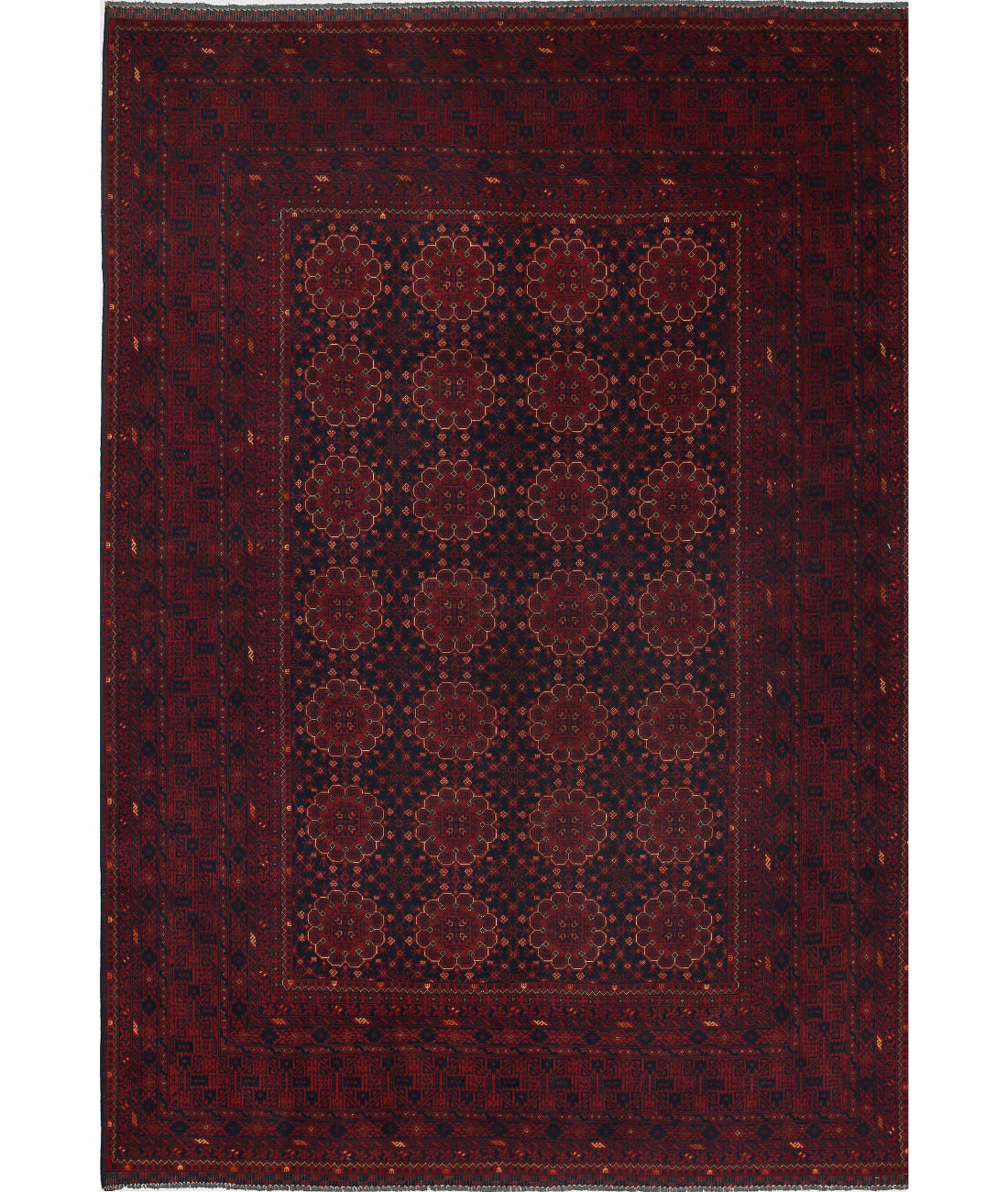 Hand Knotted Afghan Khamyab Wool Rug - 6'8'' x 9'8''
