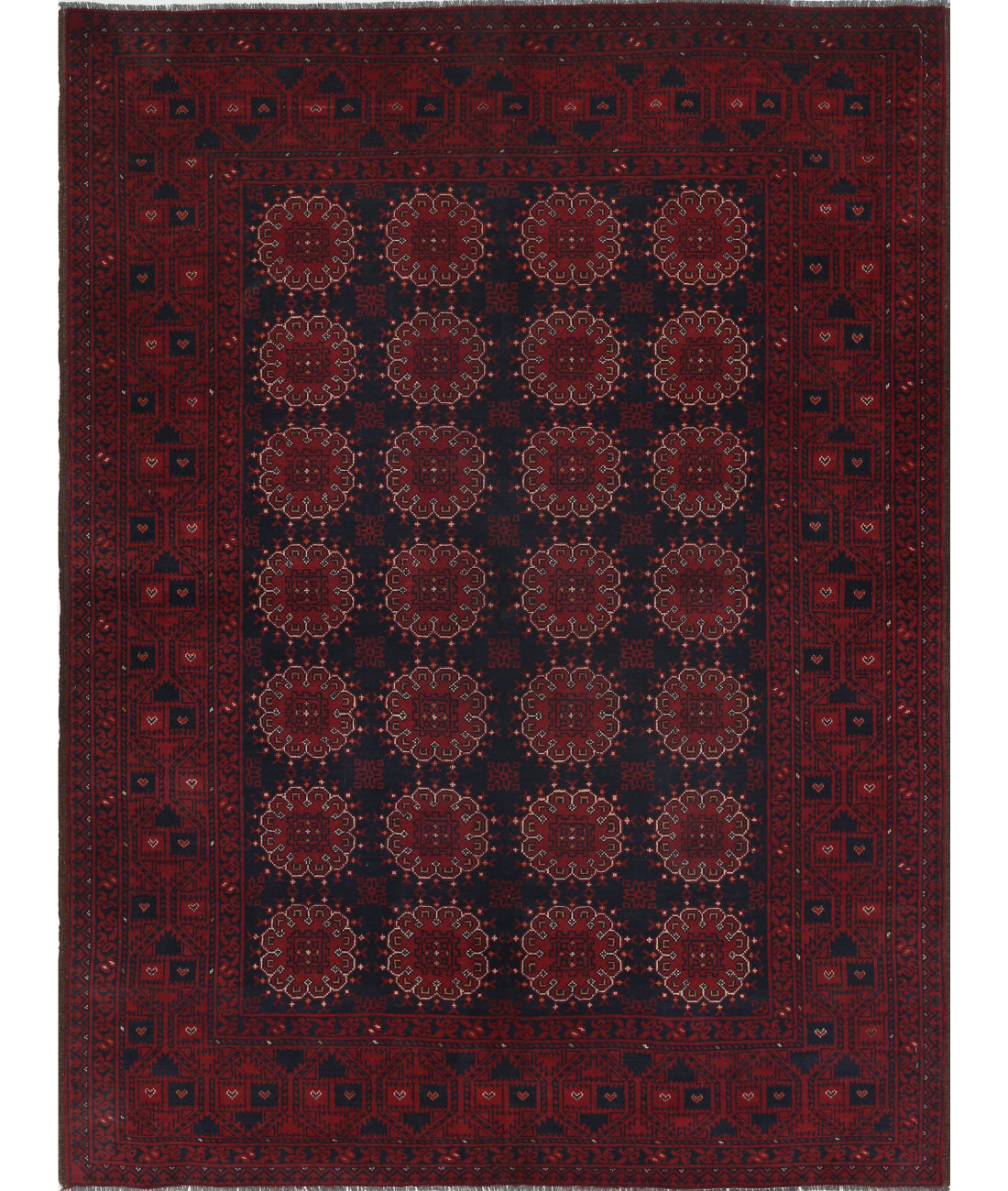 Hand Knotted Afghan Khamyab Wool Rug - 4'10'' x 6'7''
