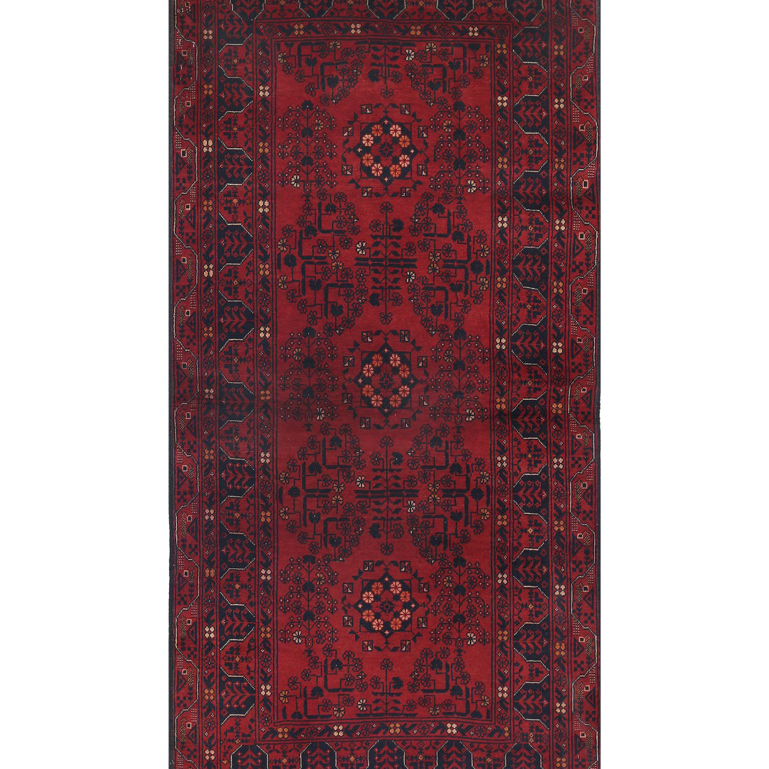 Alfombra de lana Khamyab afgana anudada a mano - 3'1'' x 6'6''