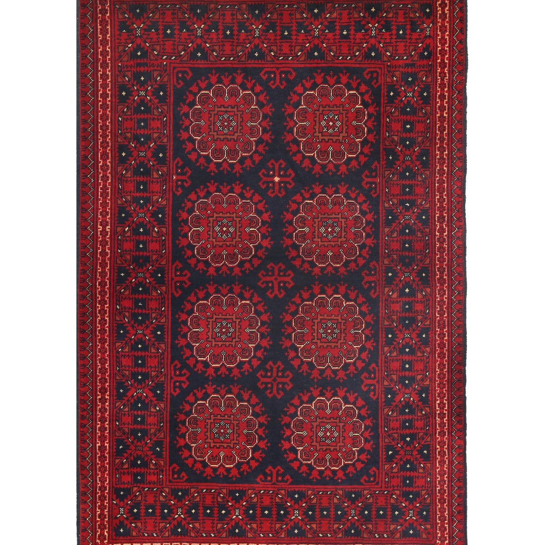 Hand Knotted Afghan Khamyab Wool Rug - 3'3'' x 5'1''