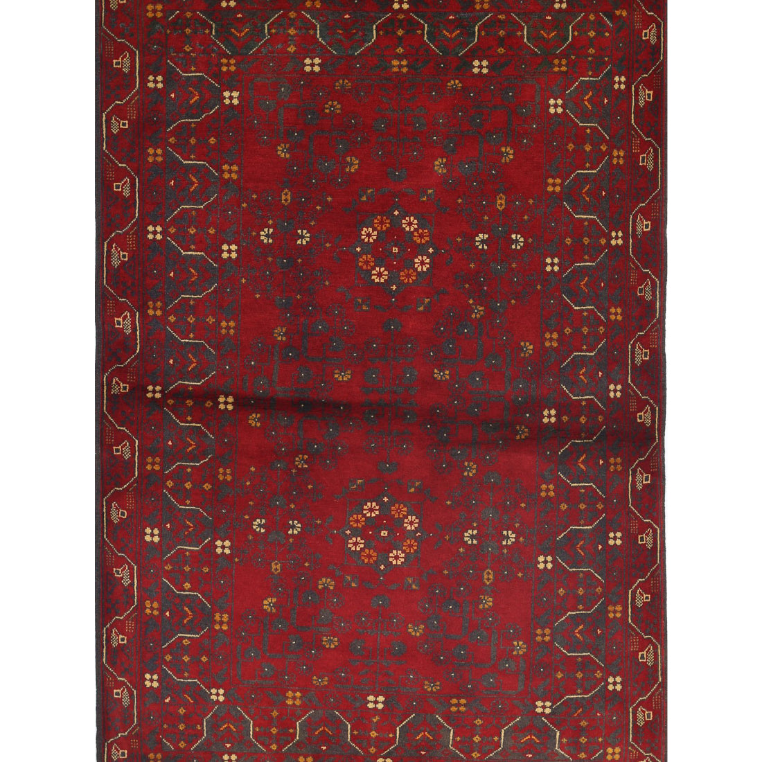 Hand Knotted Afghan Khamyab Wool Rug - 3'3'' x 5'0''