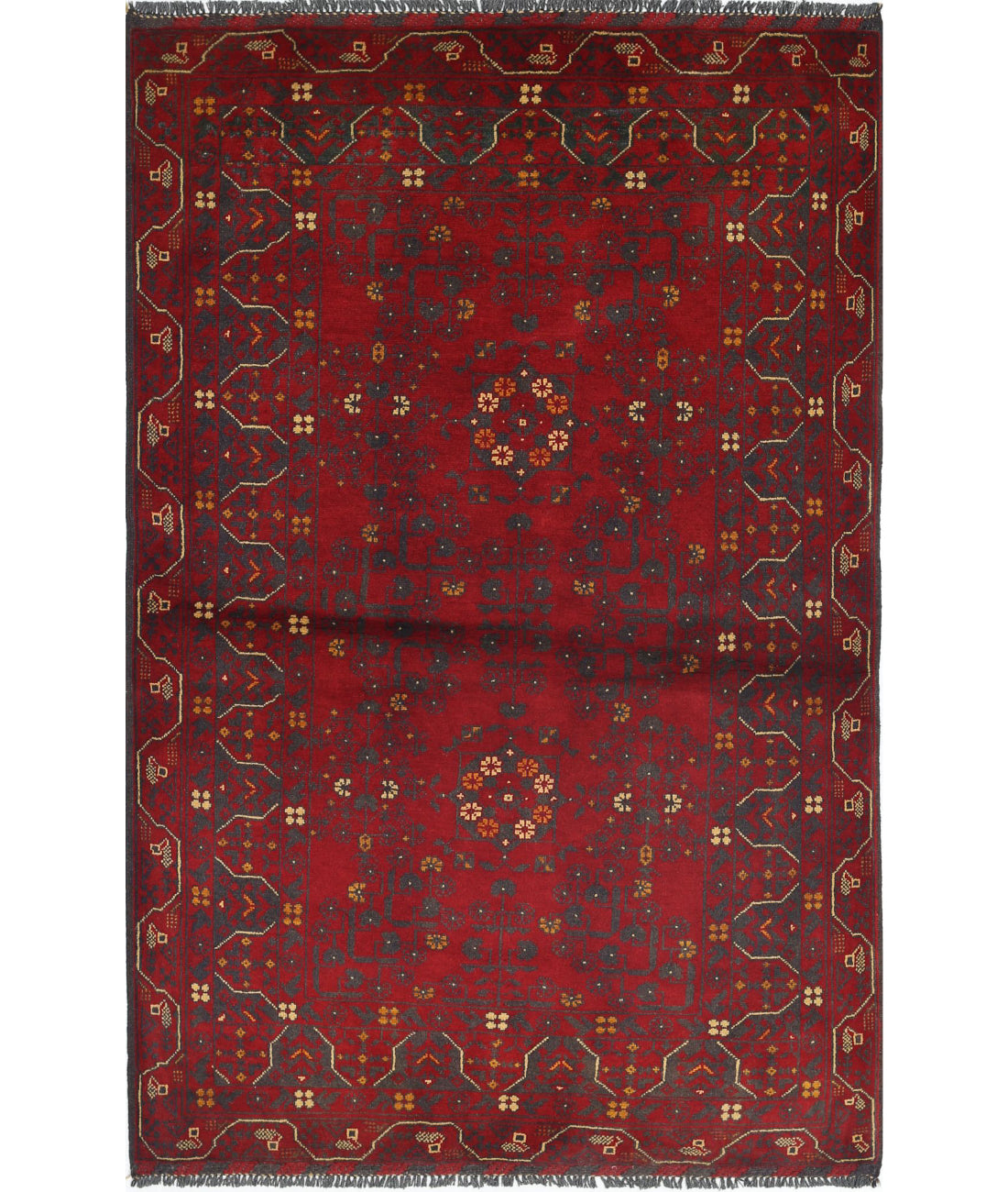 Hand Knotted Afghan Khamyab Wool Rug - 3'3'' x 5'0''